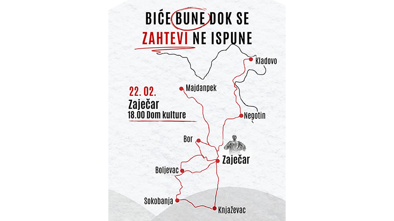 Zaječar domaćin zajedničkog skupa studenata i građana istočne Srbije 22. februara – OGLASI BOLJEVAC